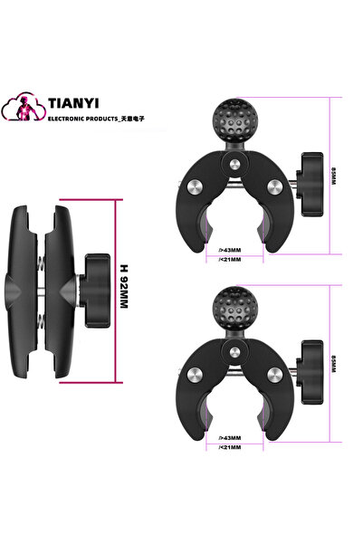 Choice 92MM Sports Camera, Motorcycle Riding, Double Headed Clamp, Ball Head,...