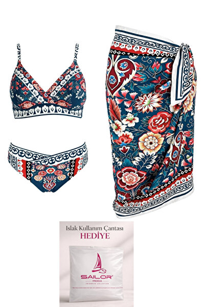 Triangle Pareoli Patterned Bikini Set