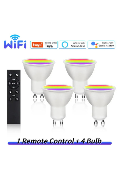 GGBEE 9 واط 220 فولت واي فاي GU10 4 لمبات 1 جهاز تحكم عن بعد Tuya WiFi Smart ...