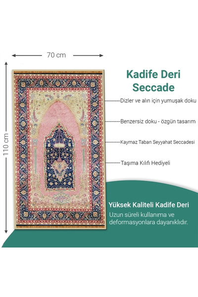 Ravabi Rug Leather Based Travel Prayer Rug with Prayer Bag - 70x110 cm Gift f...