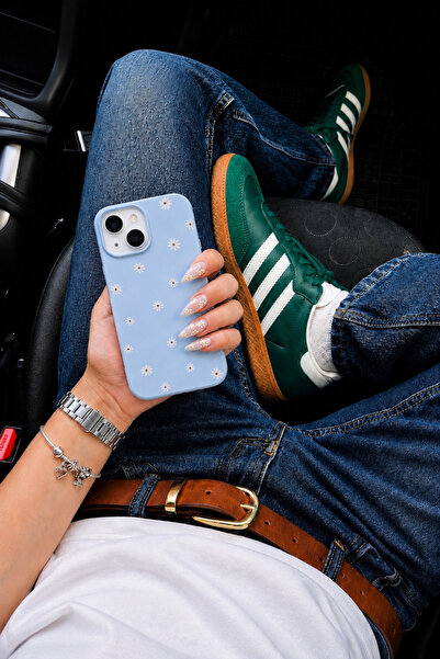 MUSSTECH Iphone 13-14-15 Uyumlu Papatya Desenli Kamera Koruyucu Darbe Emici S...