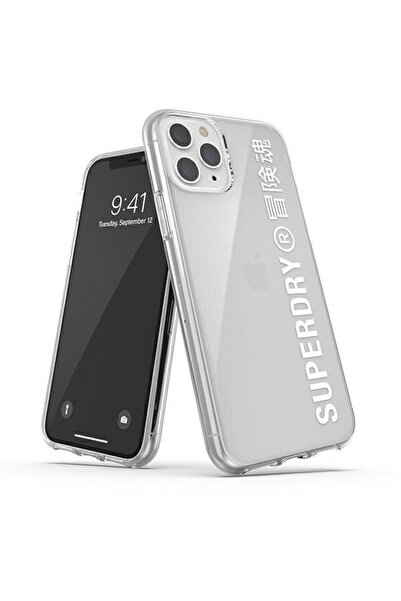 SUPERDRY Husă transparentă Snap pentru iPhone 11 Pro Max, alb/alb, 41580
