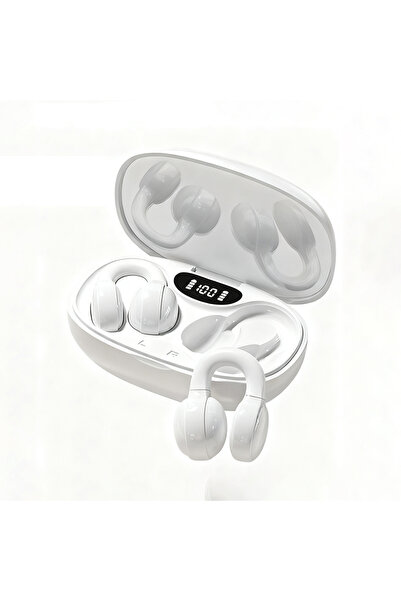 Choice X58 White X58 Ear Clip Earphones Mirror Surface Digital Display Soft S...