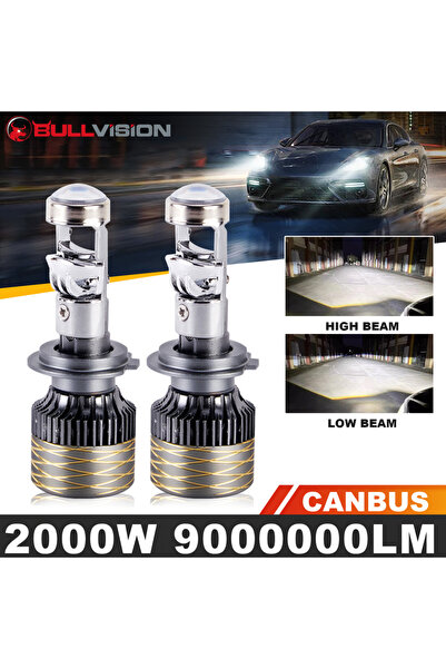 Choice6 مصباح أمامي LED صغير بعدسة 9005/HB3 بقوة 2000 واط، أبيض بارد 6000 كلف...