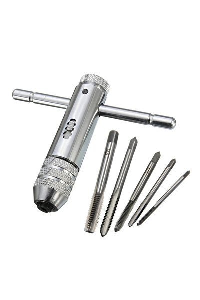 Choice Tapping Tool Set T-shaped Wrench M3-M8 Straight Groove Hand Tap Ratche...