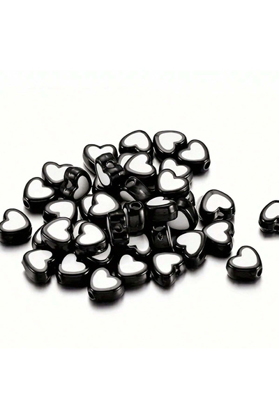 Choice 8mm-100pcs Black 100pcs 8mm Black and White Small Valentine's Day Peac...