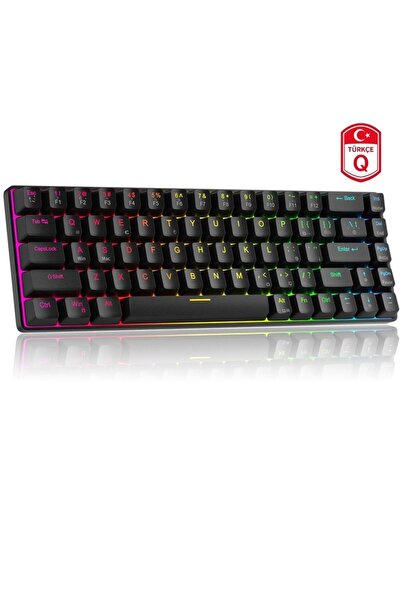 MageGee MK-BOX 68 Tuş RGB Hot-Swap Manyetik Kablolu Türkçe Q Siyah Gaming Klavye