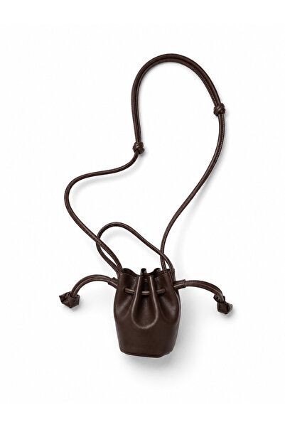 Senza Vedere Coco Drawstring Mini Women's Crossbody Bag Brown