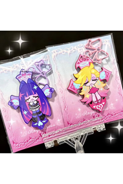Choice pink-purple Anime Panty & Stocking with Garterbelt Anime KeyChain Kawa...