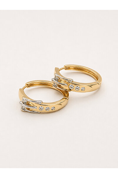 AUBRA Steel Earrings - Gold-colored - Zircon