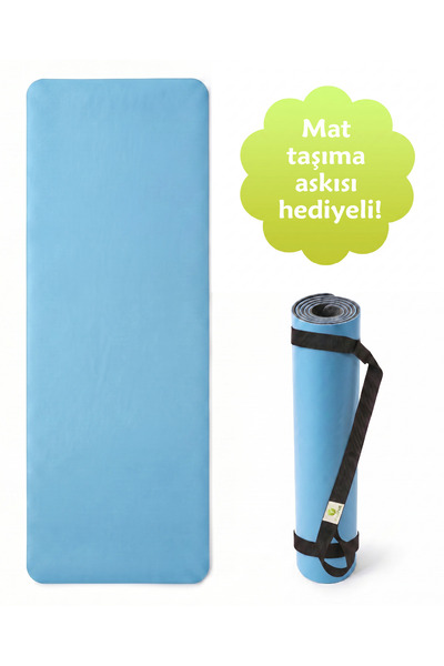 Yogatime Rubber Yoga Mat 5mm – Mavi - Kaymaz Kauçuk Yoga Matı