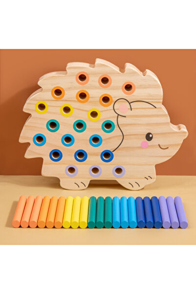 Choice Multicolored Wooden Hedgehog Color Sticks Matching Game, Color Recogni...