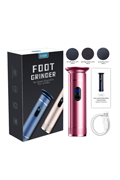 Choice Pink Aluminum Alloy Electric Foot Grinder - Dual Power Type-C/Battery ...