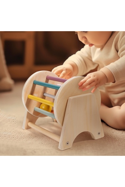 Choice Rolling drum Montessori Infant Wooden Toys Coin Ball Busy Drum Baby Te...