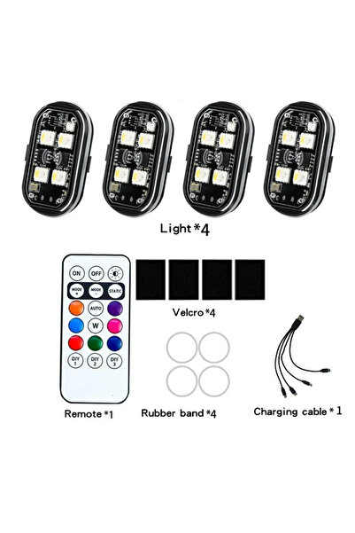 choice2 1PC Remote 4 Light Wireless Light Aircraft Airplane Helicopter Warnin...