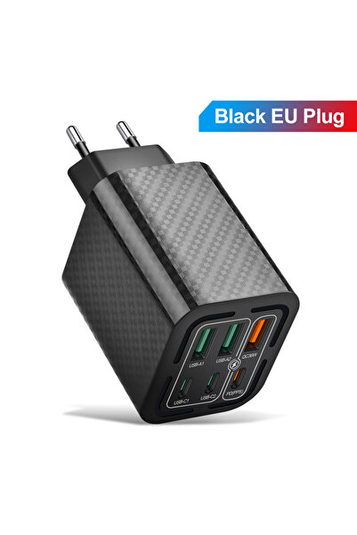 Choice BK320-3A3C EU Black 3PD+3USB Charger Wall Adapter QC 3.0 Total 100W Fa...