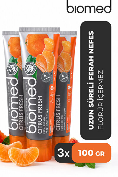 Biomed Citrus Fresh Diş Macunu Ağız Kokusu Etkili Narenciye Doğal Bitkisel Fl...