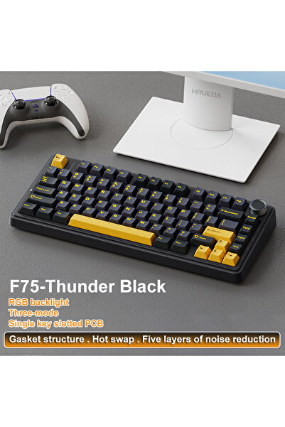 Choice AULA LEOBOG Reaper Axis 3mode Thunder Black AULA F75 2.4G Wireless/Blu...