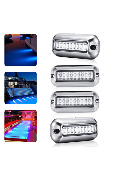 Choice 4 قطع من مصابيح 27LED زرقاء 12 فولت لمصابيح مؤخرة القارب تحت الماء، مل...