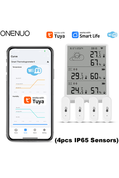 Choice R4 With 4 Sensors New Tuya WiFi Weather Station Thermohygrometer Gatew...