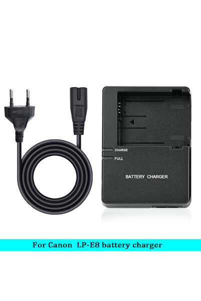 Choice3 شاحن بطارية LC-E8 لكانون LP-E8 - متوافق مع كاميرات EOS 600D و650D و70...