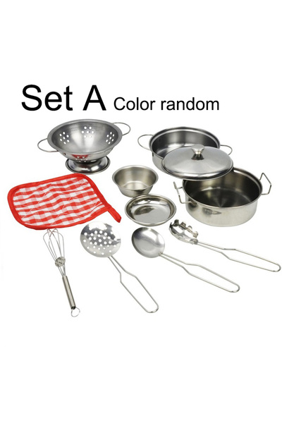 Choice Sets A Kitchen Pretend Play Accessories Toys with Stainless Steel Cook...