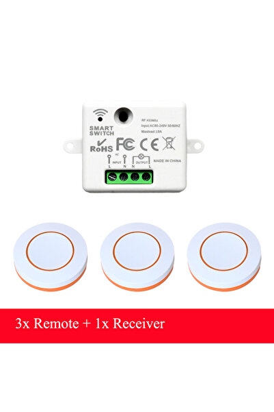 choice2 1x receiver 3xRC CENFAYA 433HMz Wireless Round Button Remote 110V 220...
