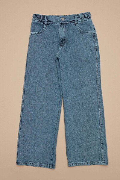 Fulla Moda 100% Cotton Elastic Waist Palazzo Girls' Trousers
