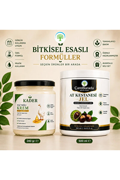 Çare Burada Kader Kaz Yağlı Krem 240 gr & ÇareBurada At Kestanesi Jel 500 ml ...