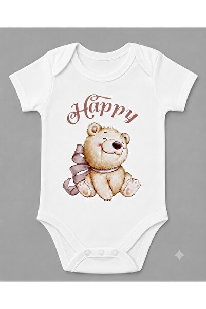 EYDUBABY بدلة أطفال مطبوعة بطبعة Happy Bear من Happy Badi Snap-On