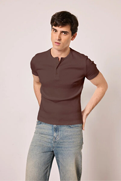 Beyyoglu Button Detailed Basic Tshirt