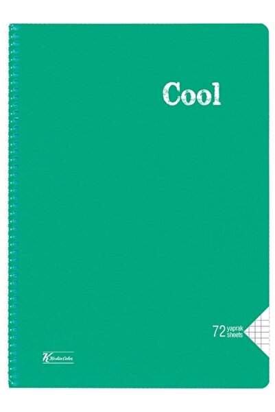 KESKİN COLOR دفتر ملاحظات حلزوني بغلاف بلاستيكي مربع الشكل، 72 ورقة، مقاس A4