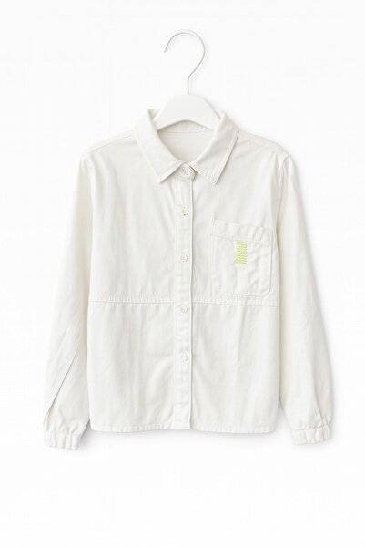 nk kids Nk Girl's Long Sleeve Classic Collar Buttoned Shirt 4-8 Years Old White