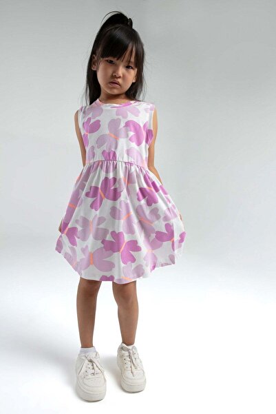 Rolypoly Girl's Butterfly Print Dress 2-8 Years White - Lila