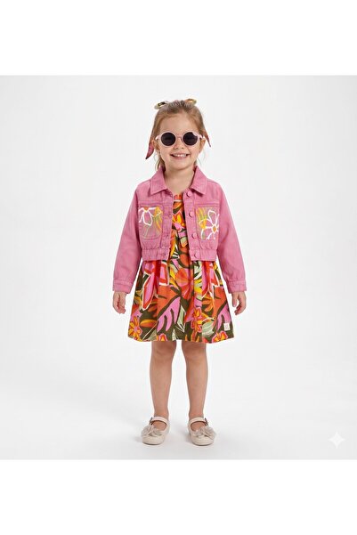 Tuc Tuc Girl's Floral Embroidered Jacket 2-5 Years Old Pink