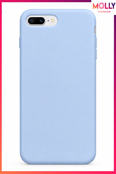 Molly İphone 7 Plus Için Bebek Mavisi Liquid Içi Kadife Silikon Kılıf