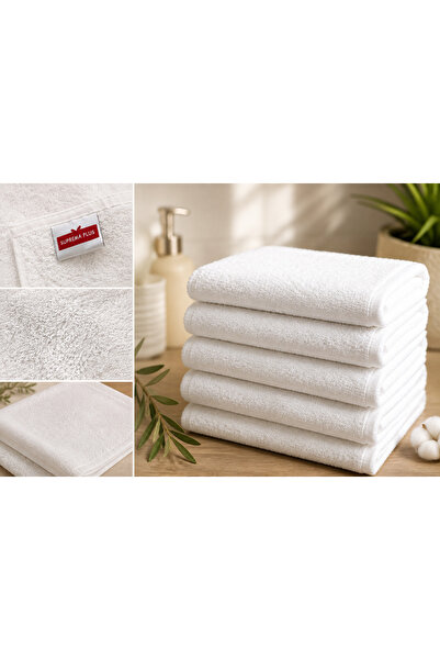 SUPREMA PLUS Prosop alb 550 gr, 70x140 cm, set 5 bucăți