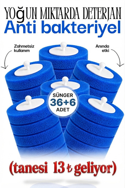 ModernEvAksesuar Original 36 Pieces (6 Packs) Disposable Toilet Cleaning Repl...