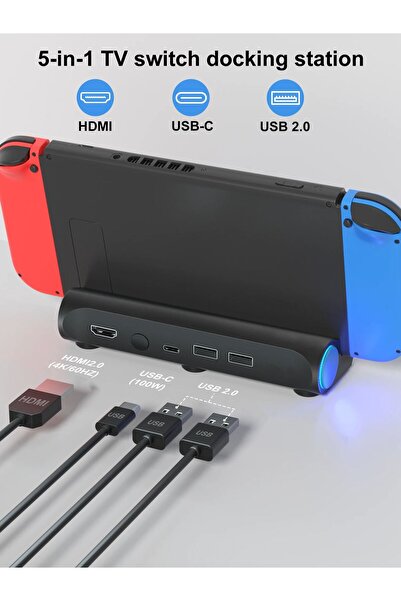 Choice1 DW101-B TV Dock Station for Nintendo Switch/Switch OLED,Portable TV D...