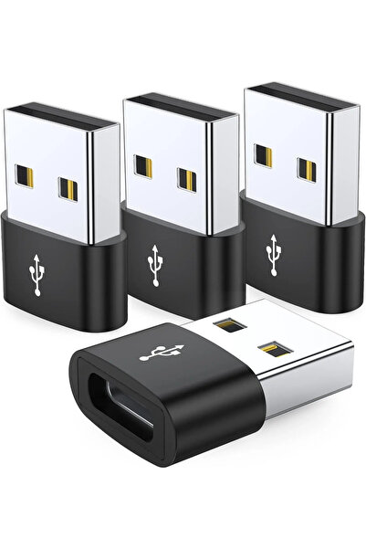 Choice3 Black 4-Pack USB C Female To USB Male Adapter Type C To USB A Charger...