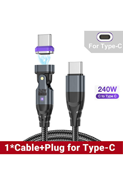 choice2 1.8m Black for type-c 240W 5A Fast Charging Magnet USB-C Charger Data...