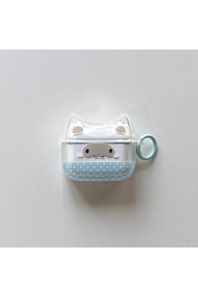 Choice15 for AirPods 4 Blue Cute Funny Expressions with Polka Dot Pattern Tra...