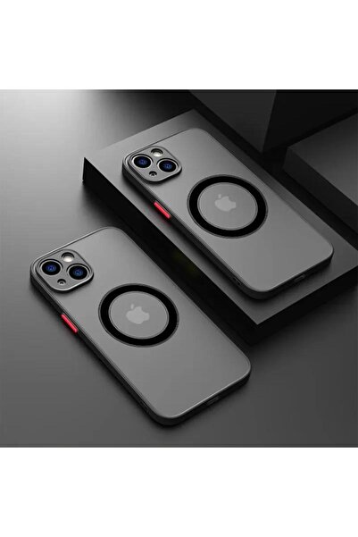 Choice35 جراب فاخر أسود غير لامع مغناطيسي مزود بخاصية الشحن اللاسلكي MagSafe ...