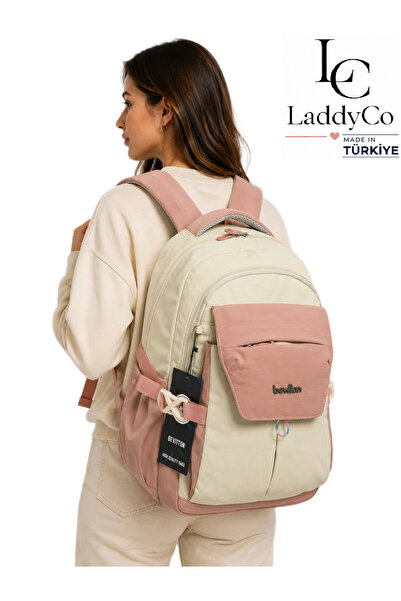 LaddyCo حقيبة مدرسية للجنسين من القماش المقاوم للماء، حقيبة ظهر مدرسية عصرية ...