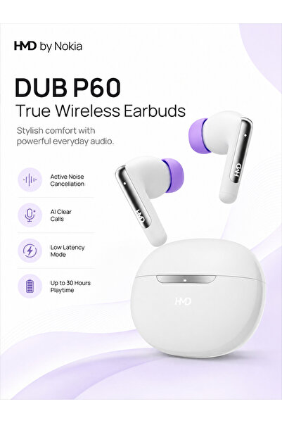 Hmd DUB P60 True Wireless Earbuds, 10mm Drivers, ANC, 4 ENC Mics, 30H Playtim...
