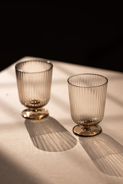 Rakle Splendid Handmade Self-Colored Set of 2 Ice Cream Cups Taupe Color 300 cc