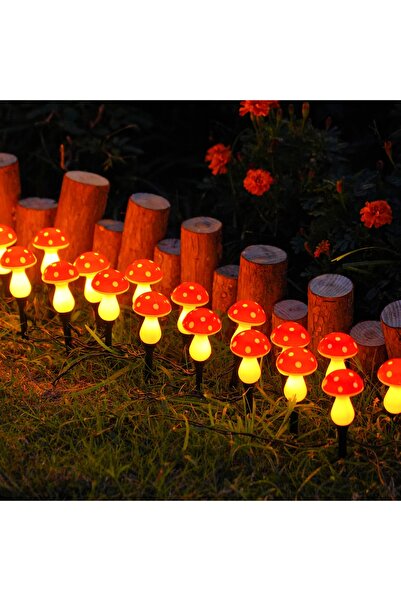 Choice 5.5M8LED Warm White Cute Solar Mushroom Stake Lights 8/12/20 LED 8 Lig...