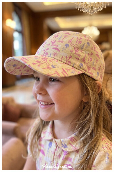 PIECE SIGNATURE 100% Cotton Printed Girl's Hat (Ages 4-8) (Size, 52 cm)