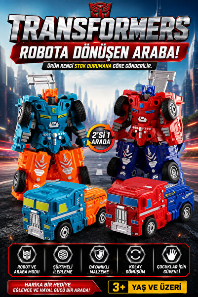 craftivio Friction-Powered Toy Car That Transforms into a Robot 2-in-1 Robot ...