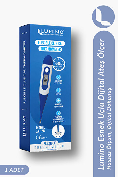 Vld Lumino Lumino Esnek Uçlu Dijital Ateş Ölçer - Sesli Uyarı & Hafızalı - Be...